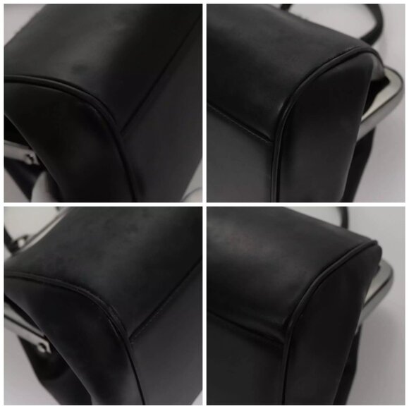 PRADA Hand Bag Leather Black Auth - Picture 15 of 15